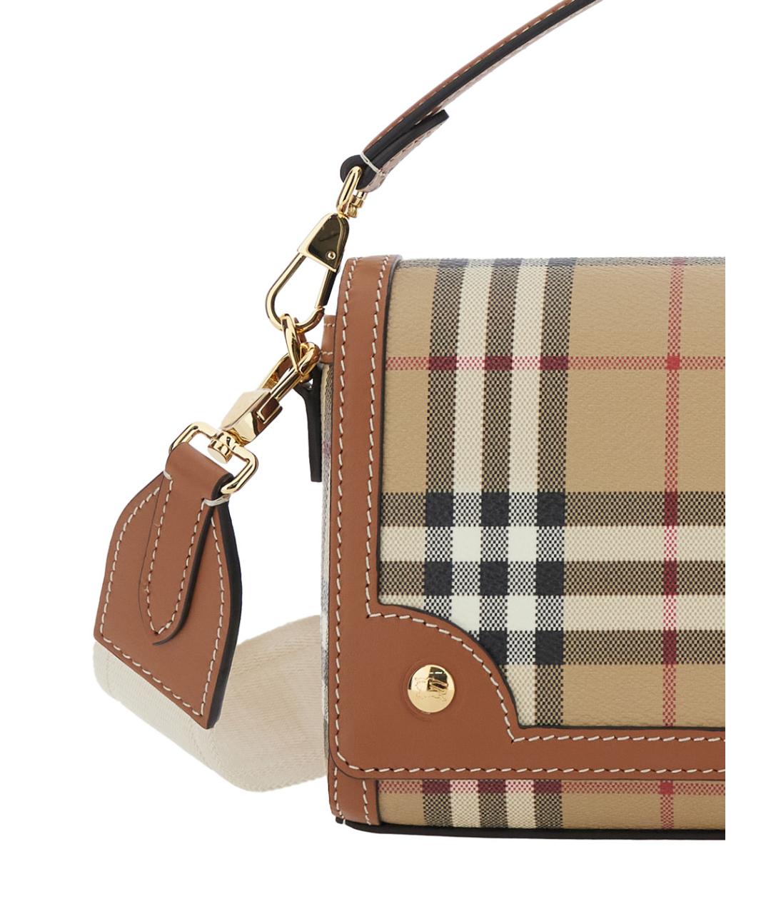 BURBERRY Бежевая сумка с короткими ручками из искусственной кожи, фото 3