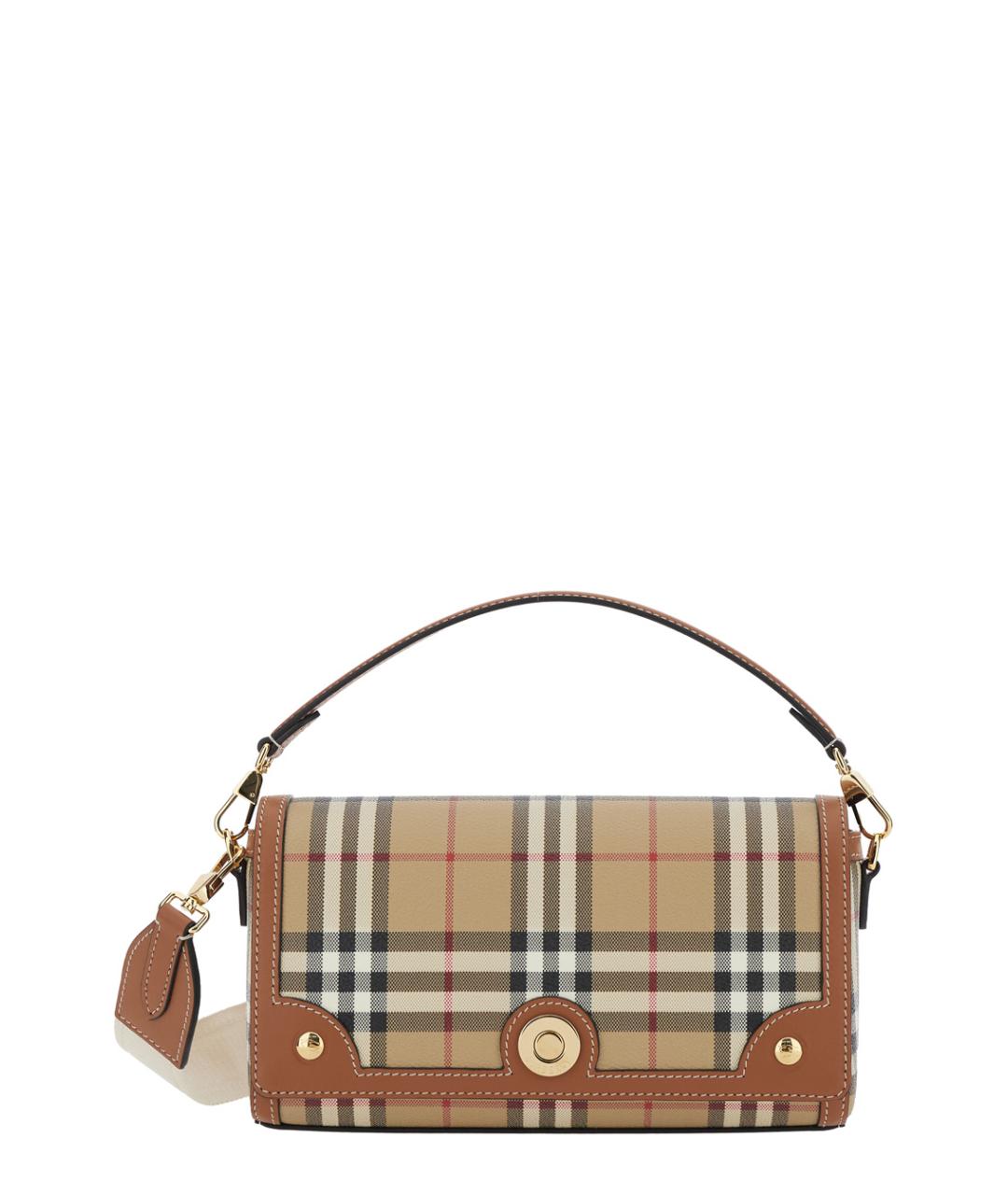 BURBERRY Бежевая сумка с короткими ручками из искусственной кожи, фото 1