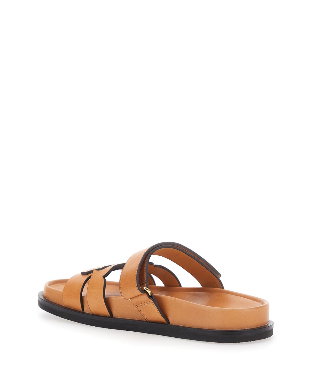 TORY BURCH Коричневые кожаные сандалии, фото 3