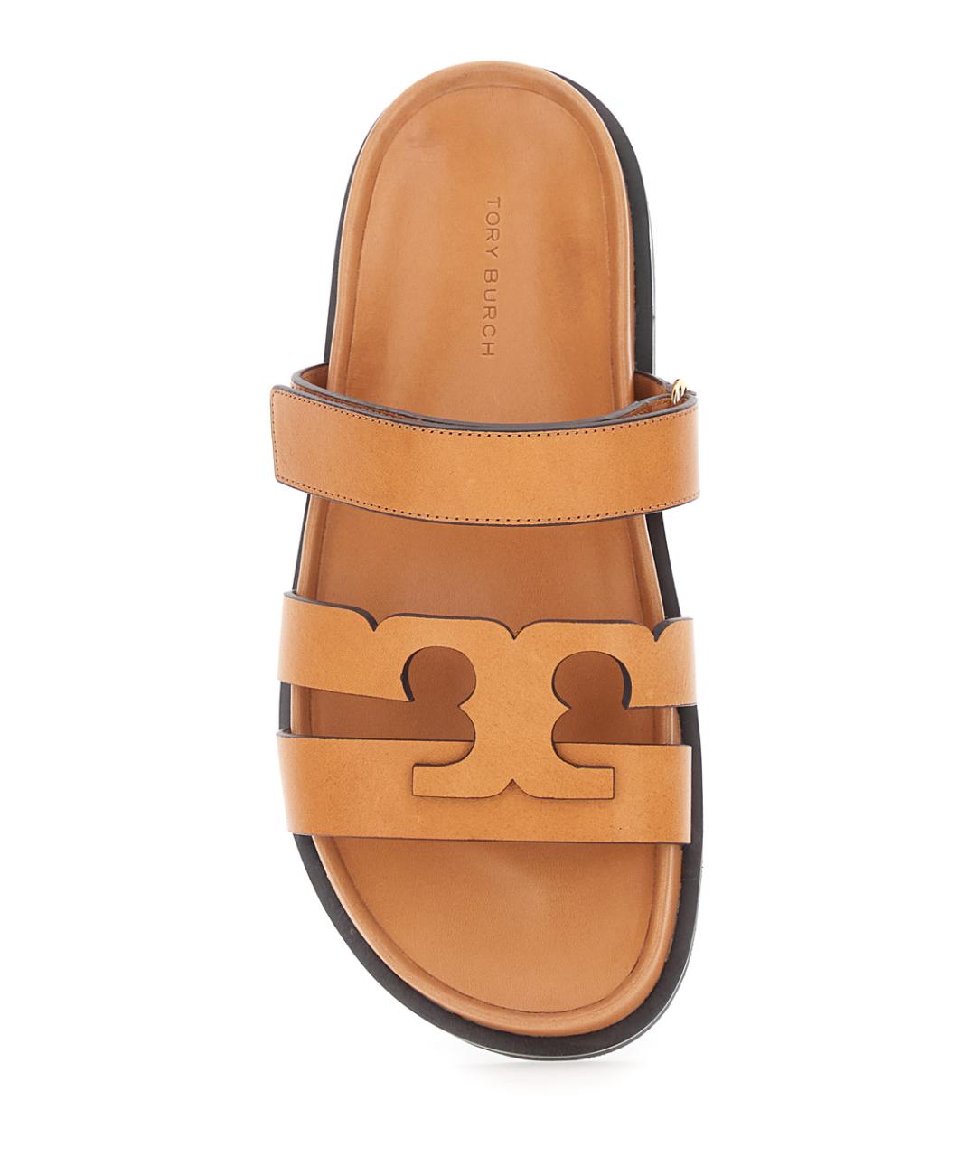 TORY BURCH Коричневые кожаные сандалии, фото 4