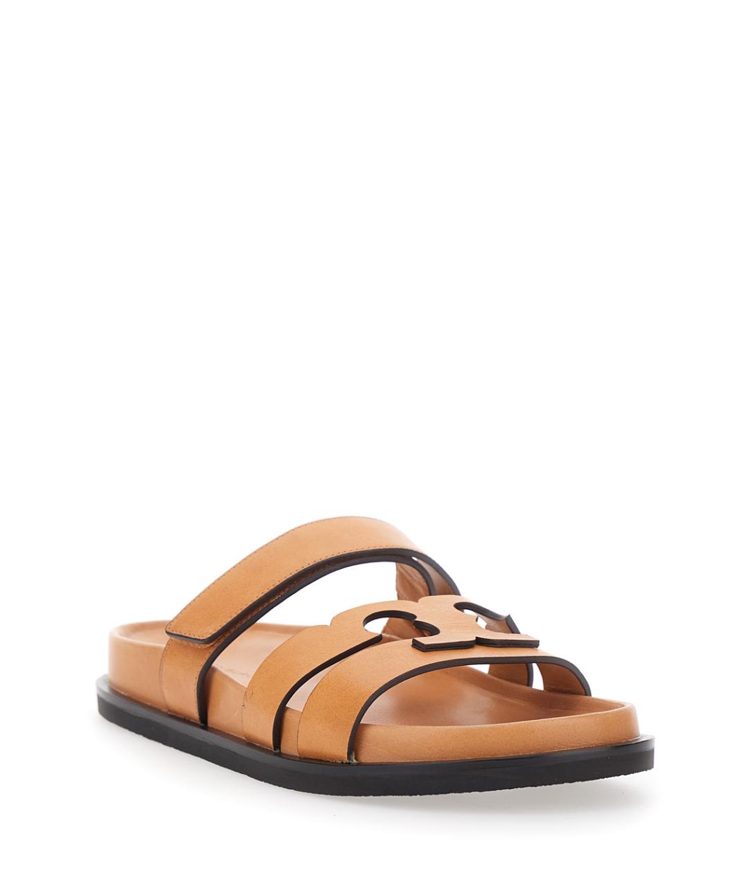 TORY BURCH Коричневые кожаные сандалии, фото 2