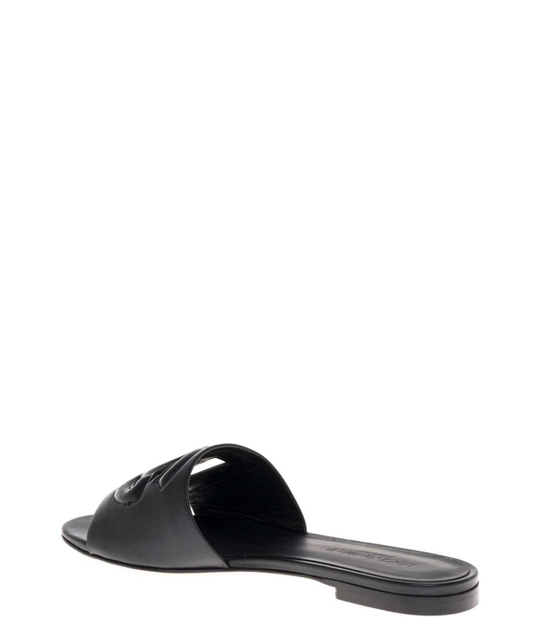 DOLCE&GABBANA Черные кожаные мюли, фото 3