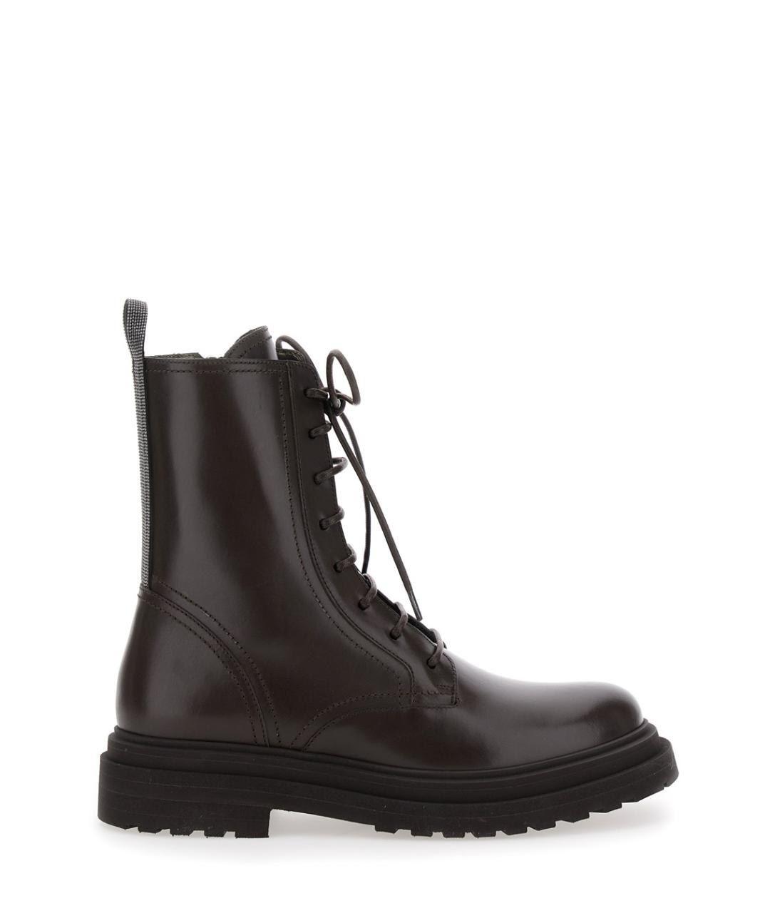 BRUNELLO CUCINELLI Коричневые кожаные ботинки, фото 1