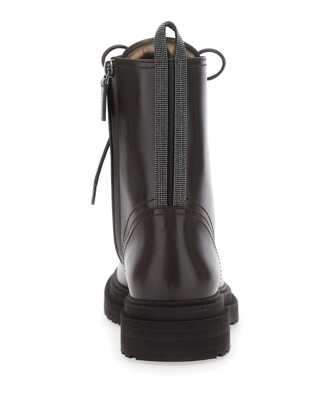 BRUNELLO CUCINELLI Коричневые кожаные ботинки, фото 4