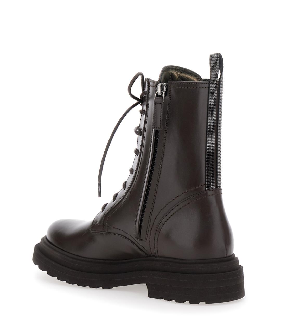 BRUNELLO CUCINELLI Коричневые кожаные ботинки, фото 3