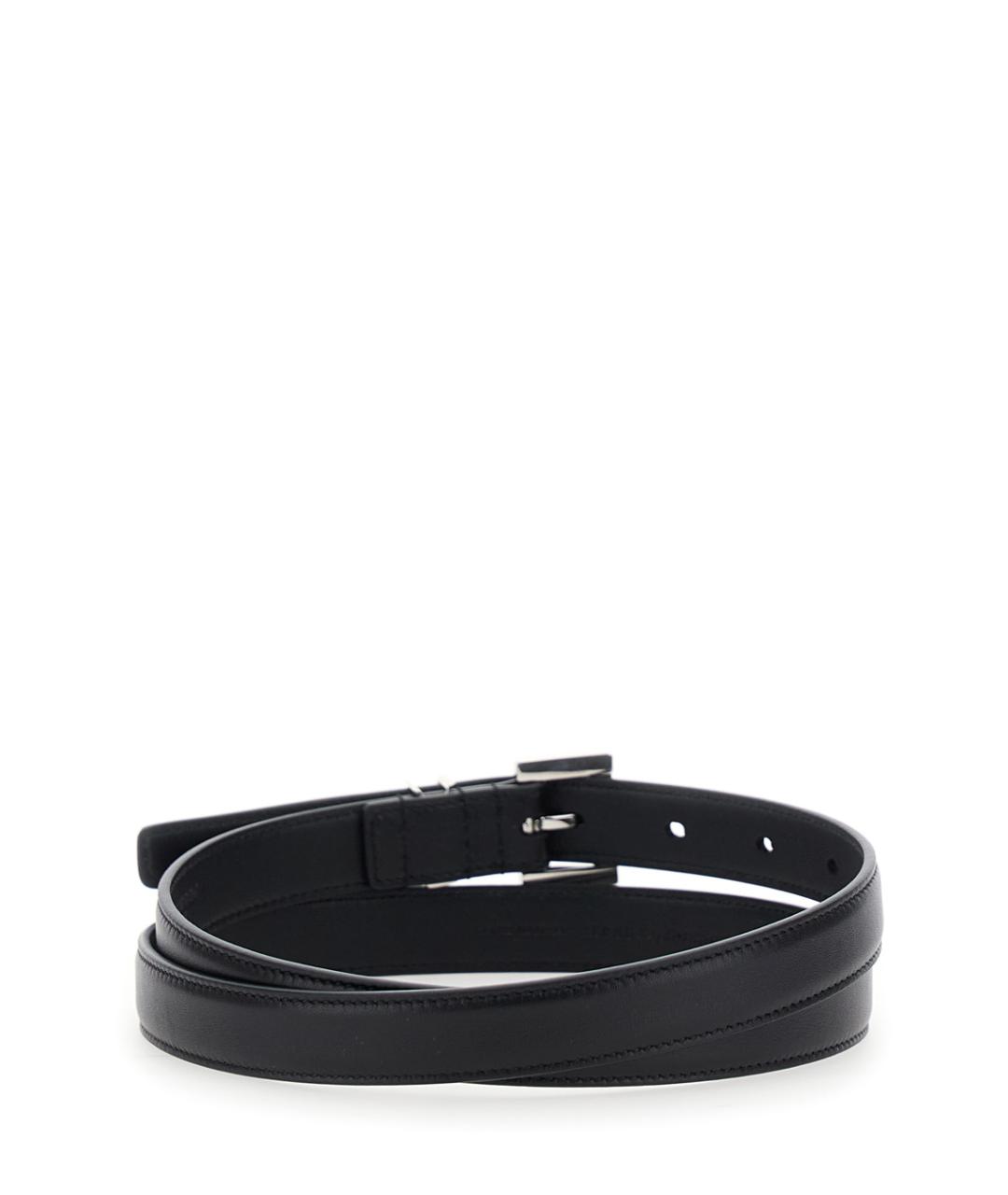 SAINT LAURENT Черный кожаный ремень, фото 2