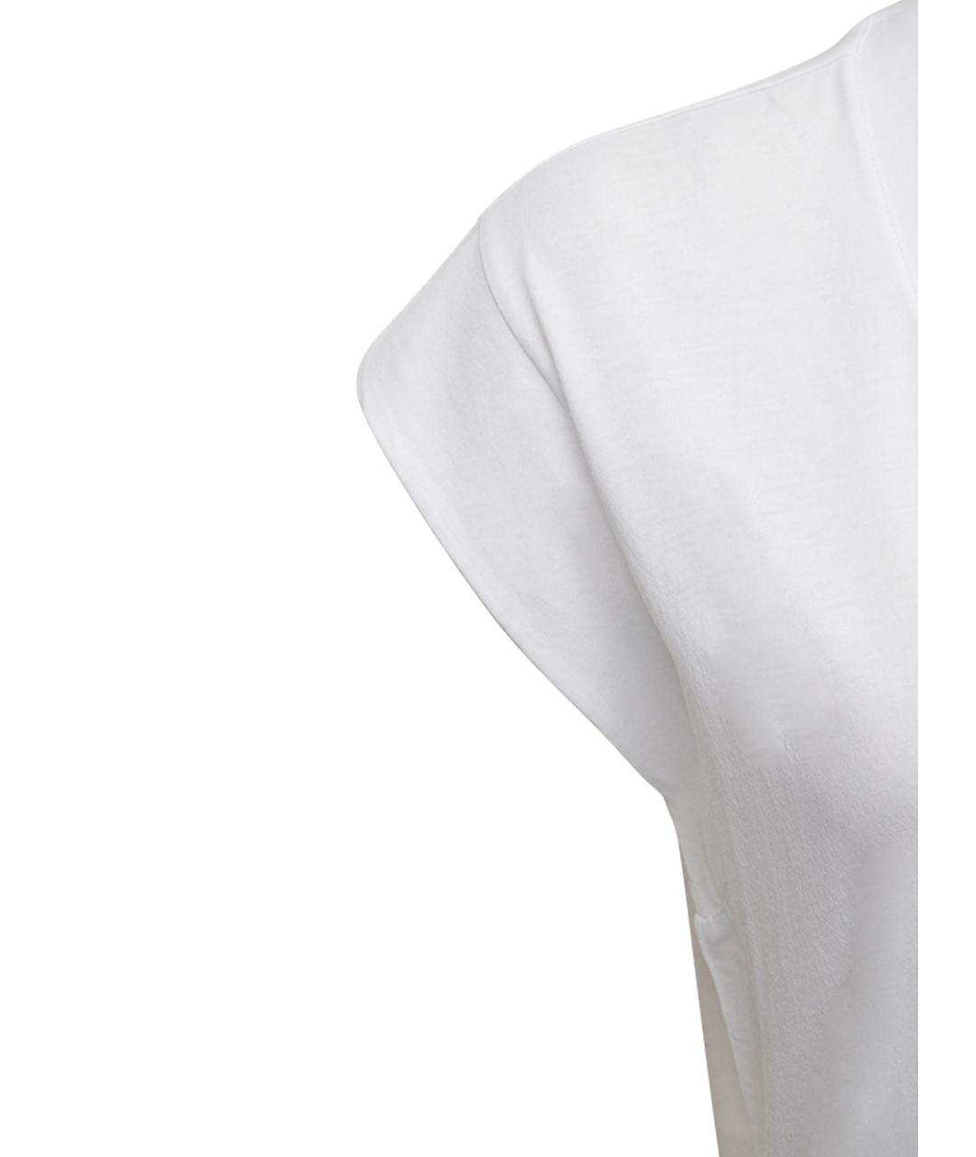 FRAME Белая хлопковая футболка, фото 3