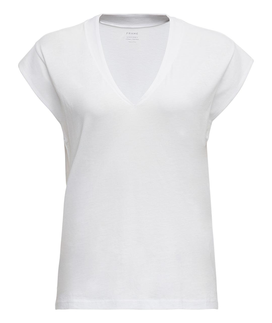 FRAME Белая хлопковая футболка, фото 1