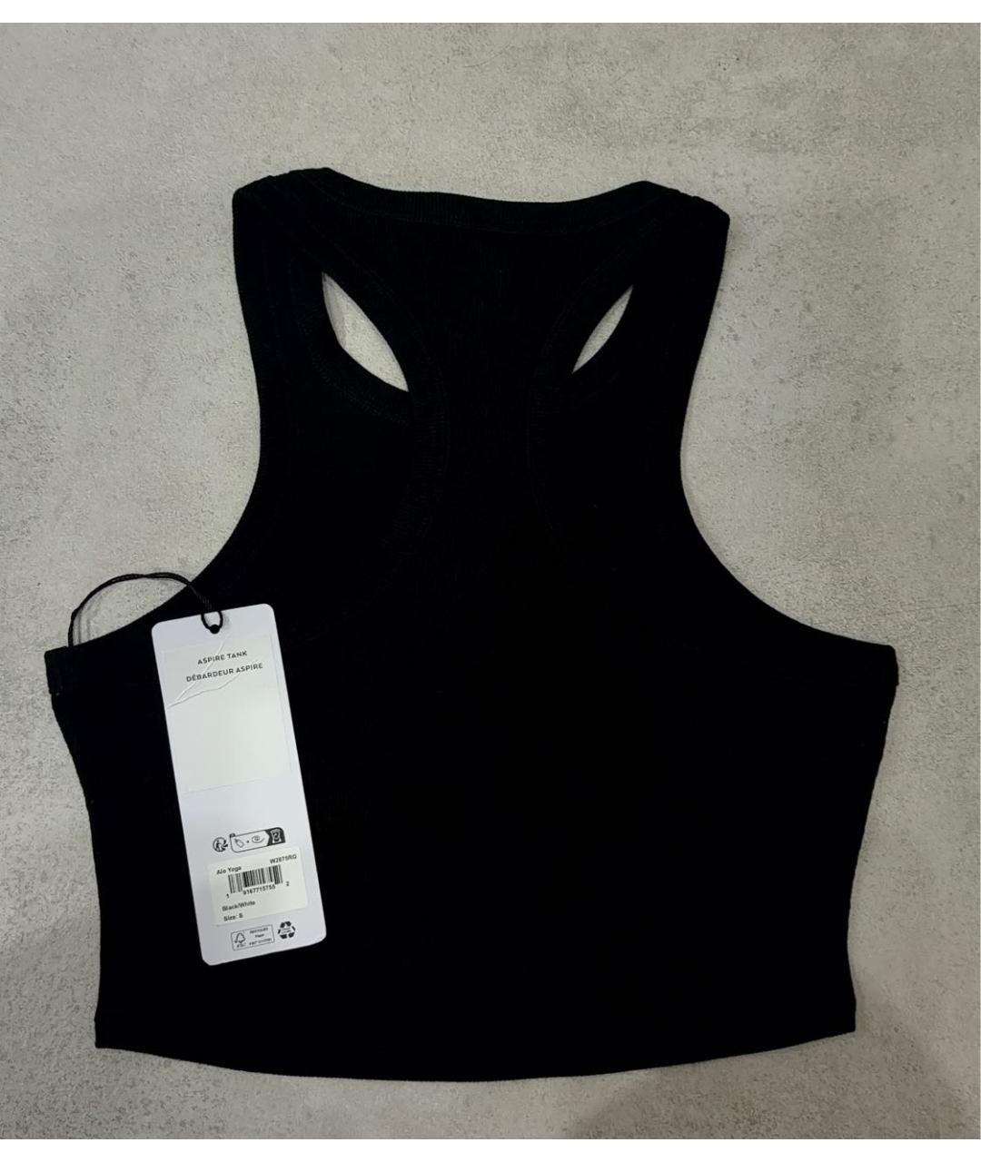 ALO YOGA Черная хлопковая майка, фото 2