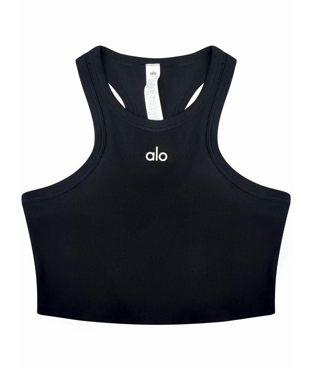 ALO YOGA Черная хлопковая майка, фото 1