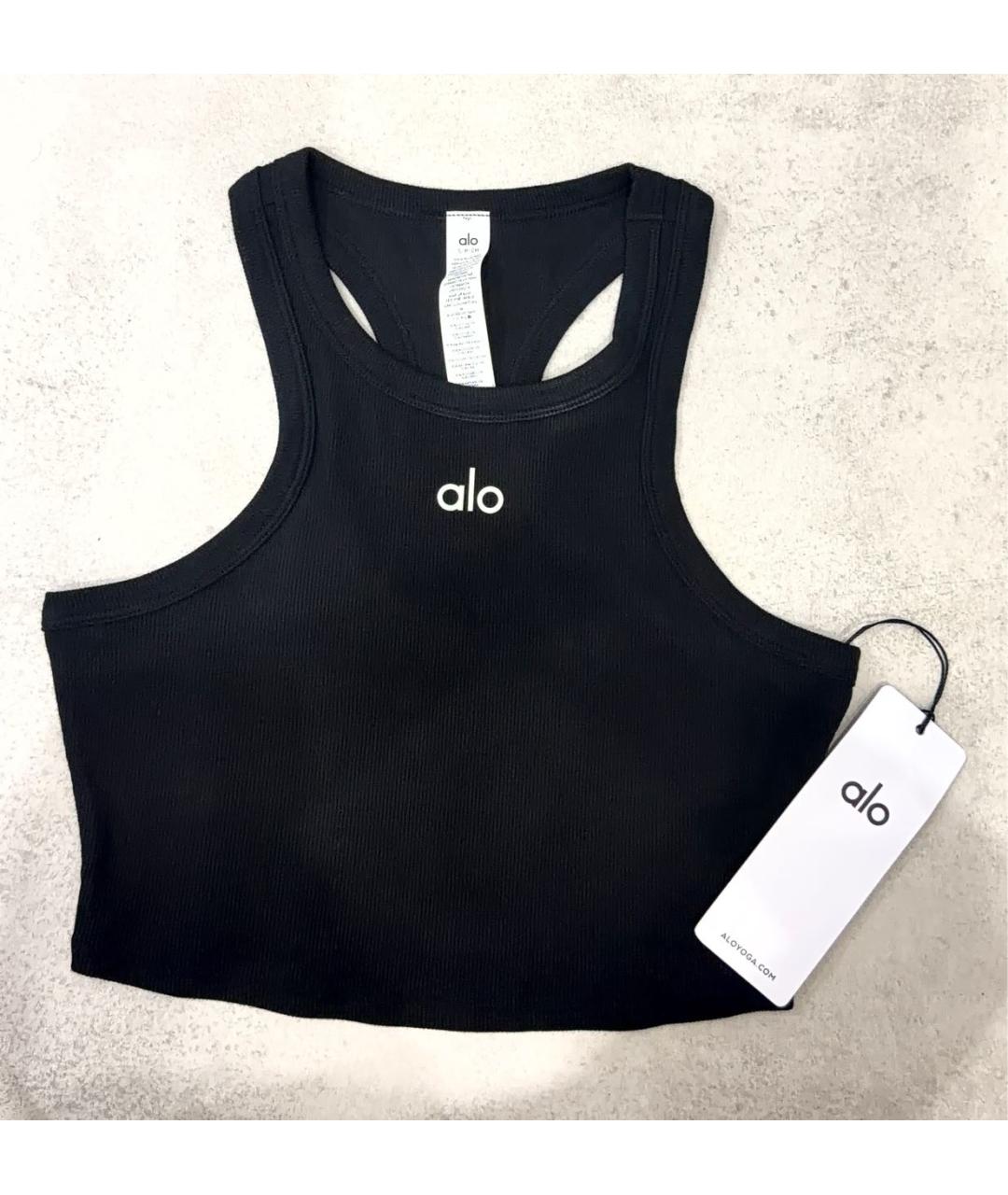 ALO YOGA Черная хлопковая майка, фото 8