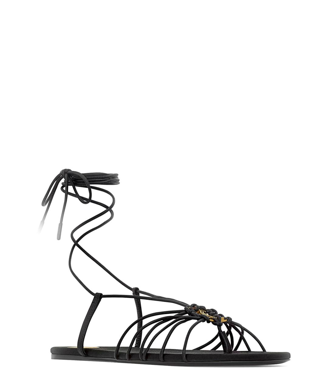 SAINT LAURENT Черные кожаные сандалии, фото 1