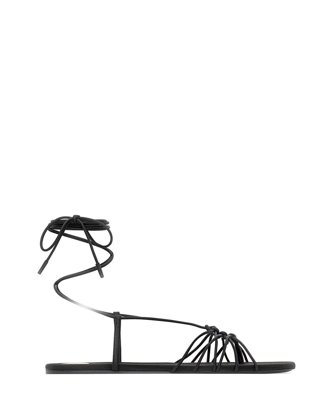 SAINT LAURENT Черные кожаные сандалии, фото 2