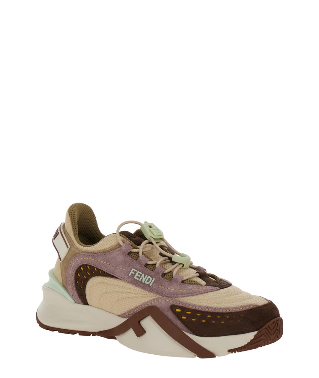 FENDI Мульти синтетические кроссовки, фото 2