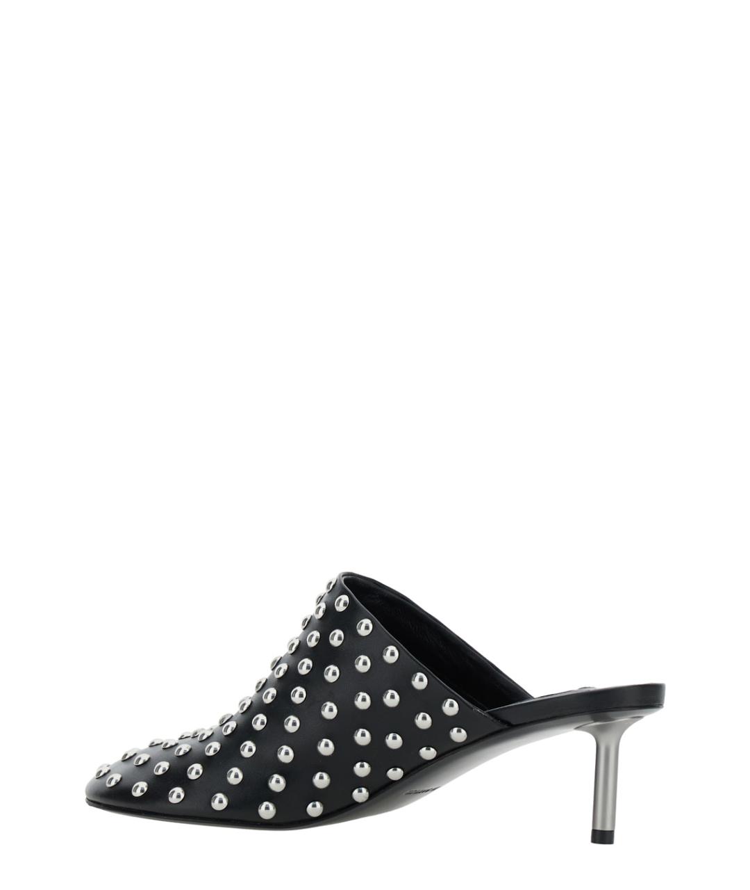 JIL SANDER Черные кожаные мюли, фото 3