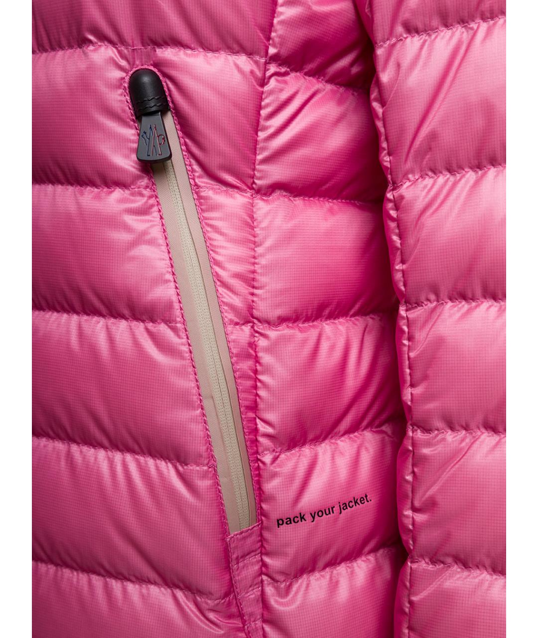 MONCLER GRENOBLE Розовый полиамидовый пуховик, фото 4