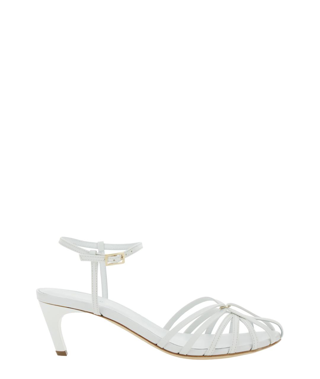 SEMICOUTURE Белые кожаные босоножки, фото 1