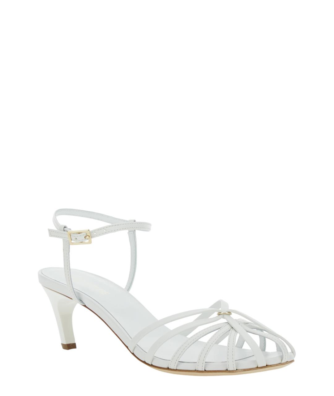 SEMICOUTURE Белые кожаные босоножки, фото 2
