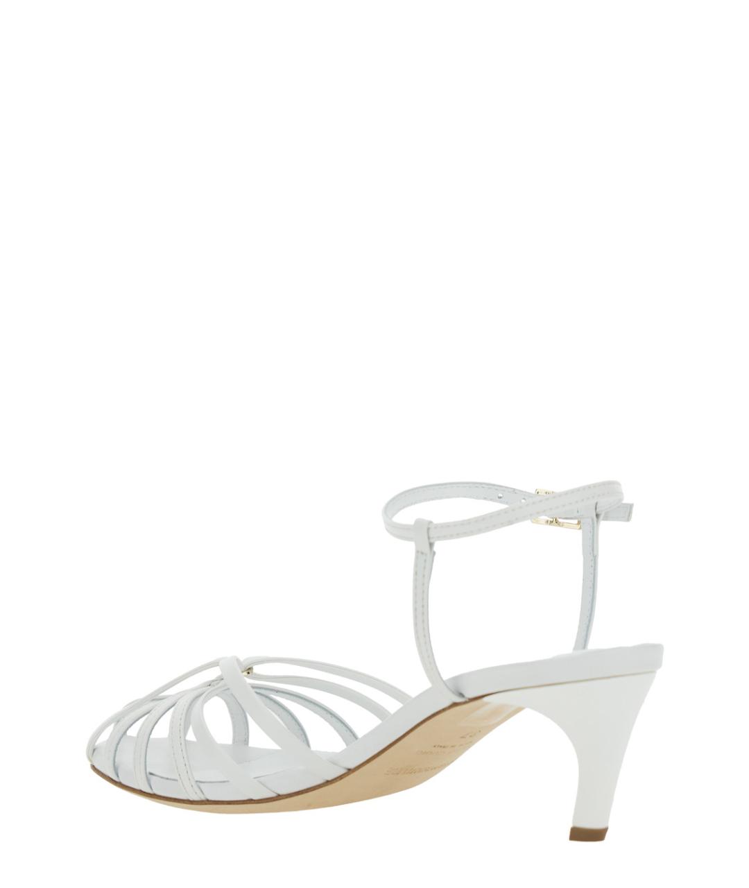SEMICOUTURE Белые кожаные босоножки, фото 3
