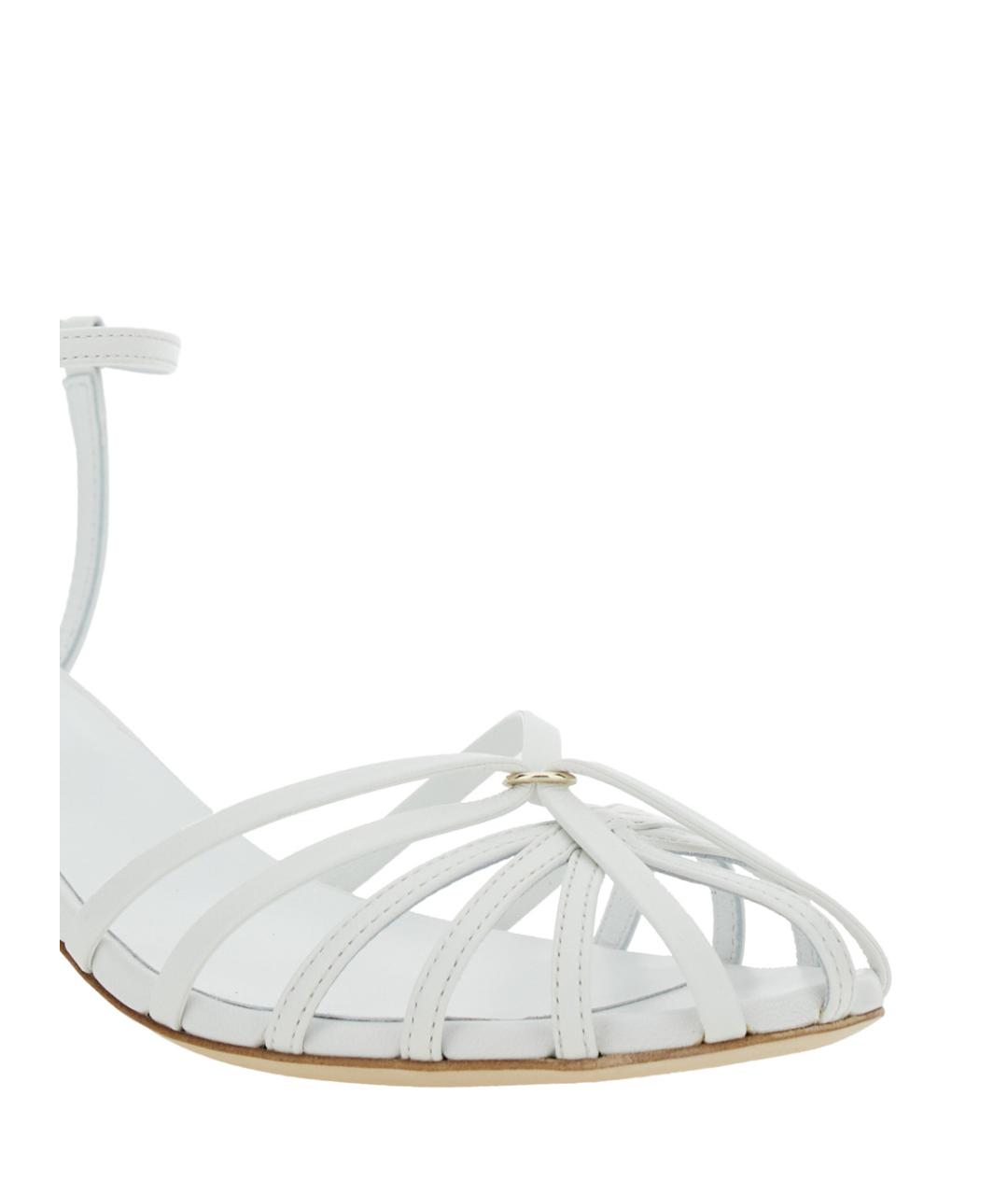 SEMICOUTURE Белые кожаные босоножки, фото 4