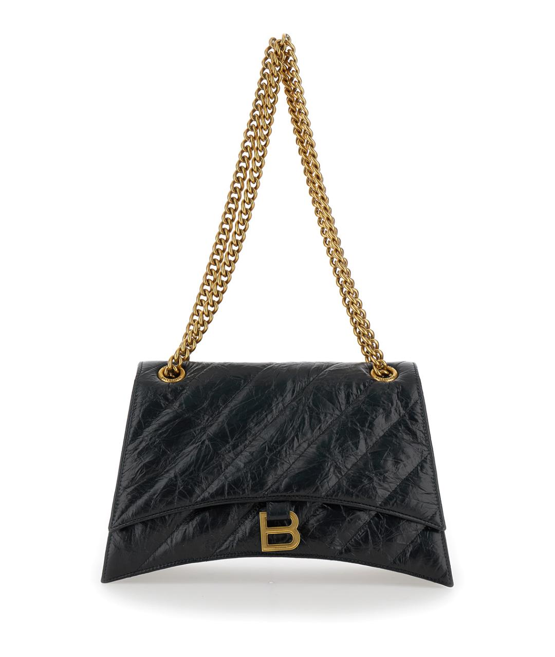 BALENCIAGA Черная кожаная сумка через плечо, фото 1