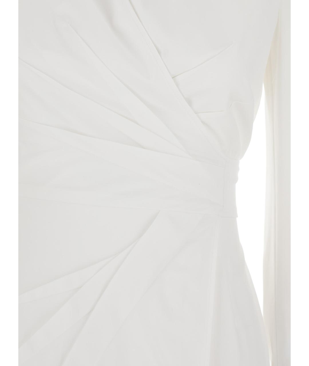 MAX MARA Белое хлопковое повседневное платье, фото 3