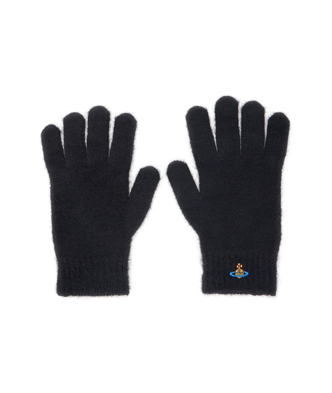 VIVIENNE WESTWOOD Черные шерстяные перчатки, фото 1