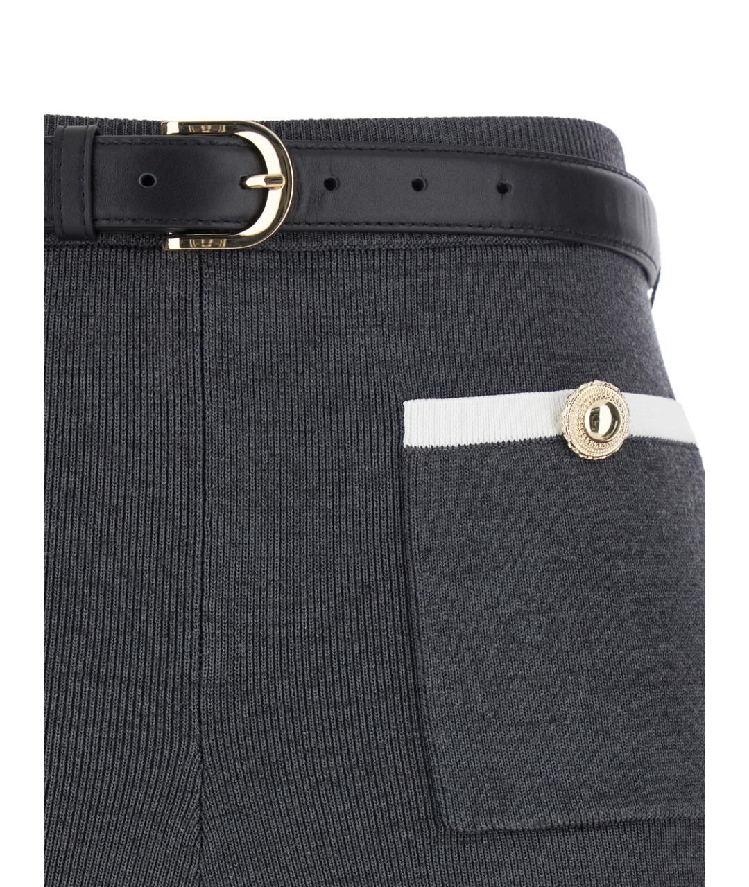 SELF-PORTRAIT Серые шерстяные шорты, фото 3