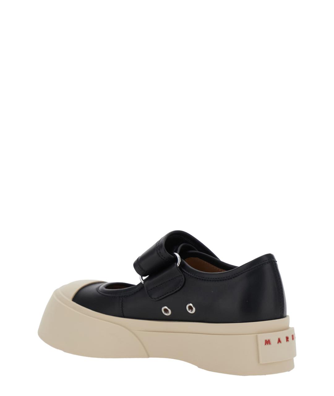 MARNI Черные кожаные кроссовки, фото 3