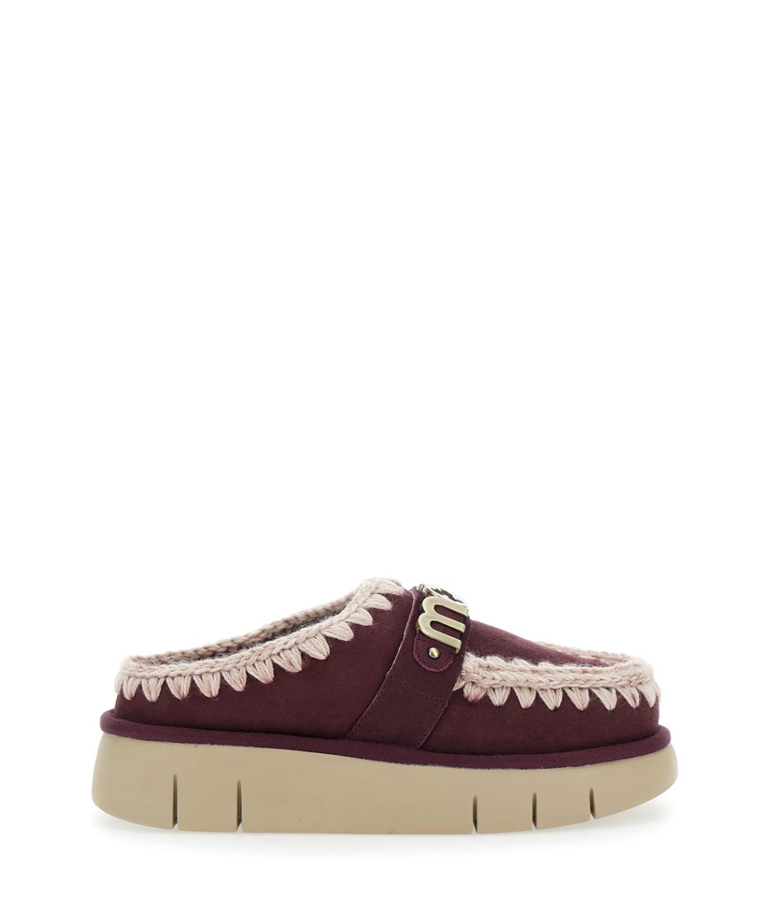 MOU Бордовые замшевые мюли, фото 1