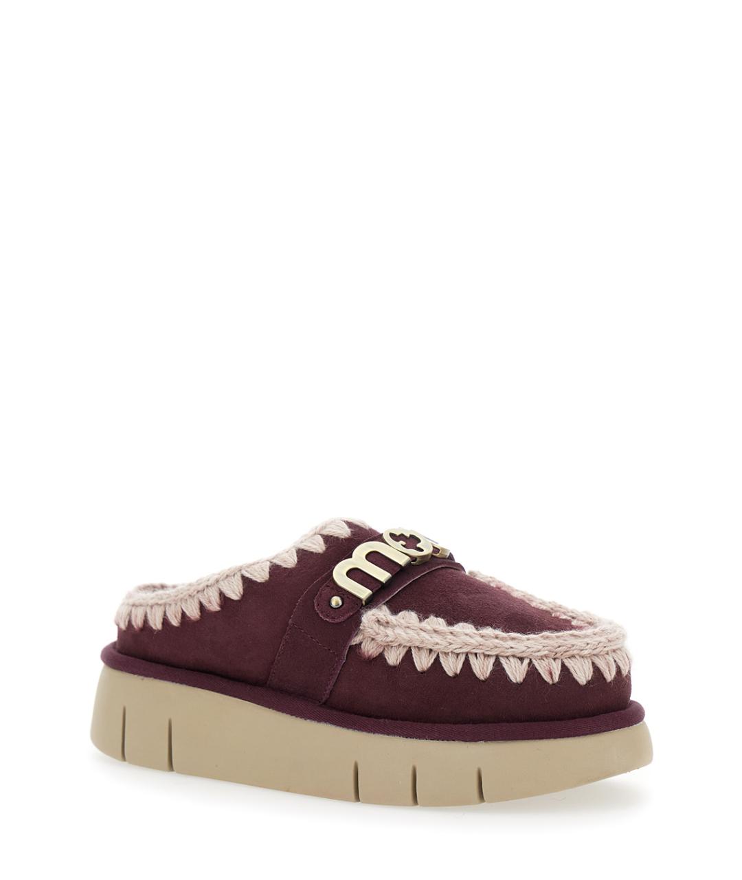 MOU Бордовые замшевые мюли, фото 2