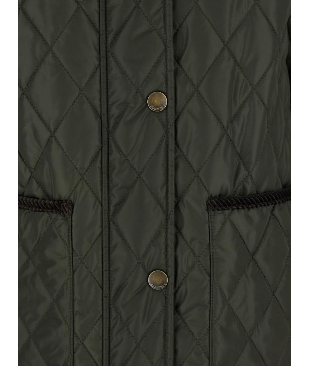 BURBERRY Зеленая полиамидовая куртка, фото 3