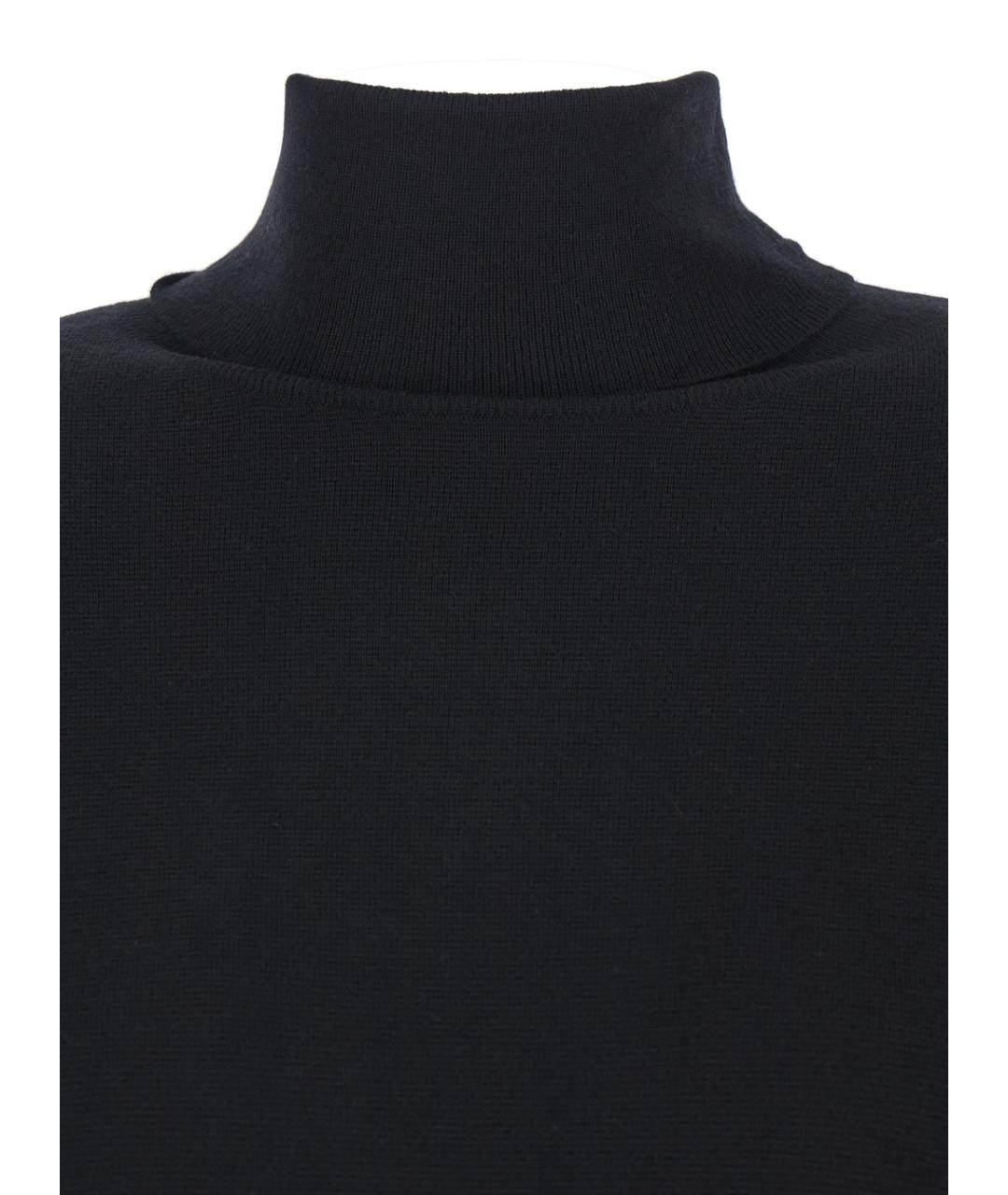 ALLUDE Черное шерстяное повседневное платье, фото 3