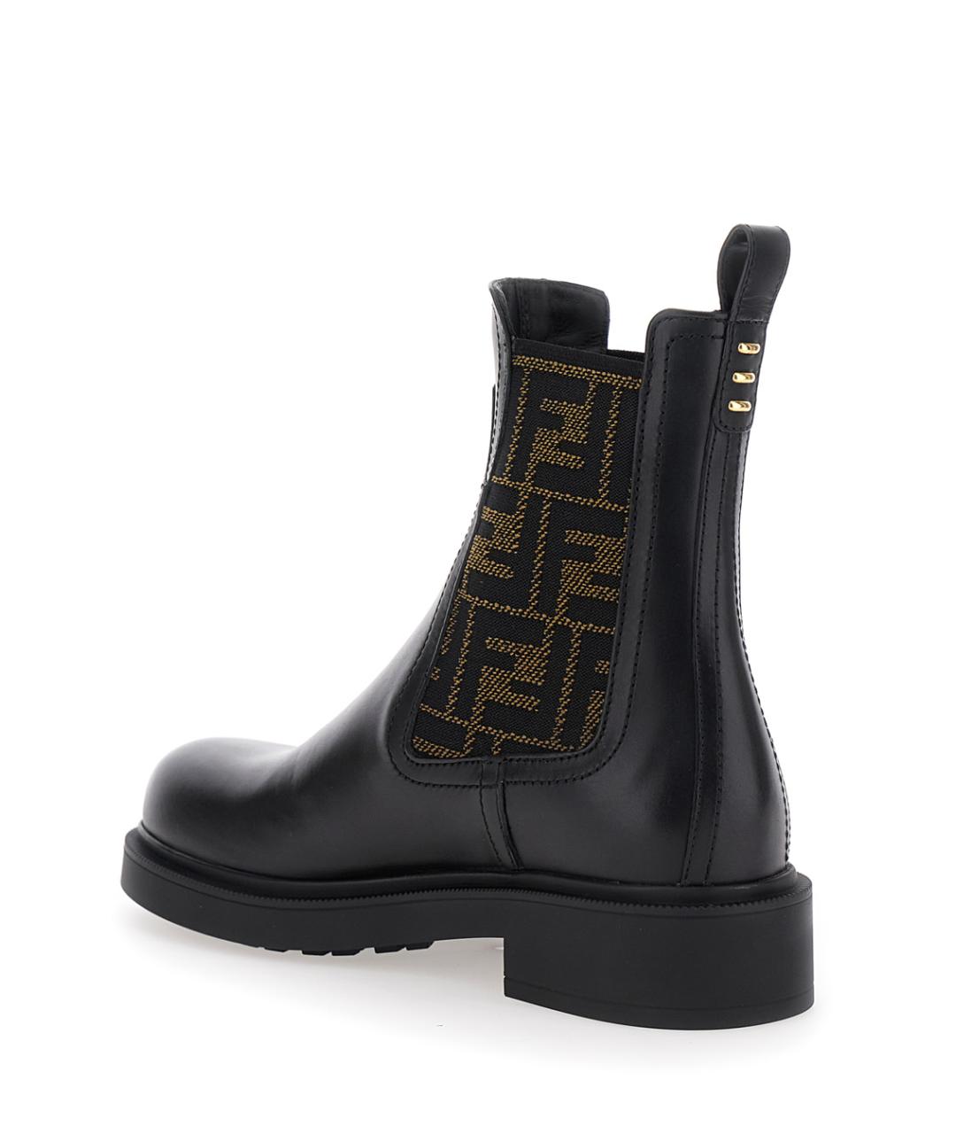 FENDI Черные кожаные ботинки, фото 3