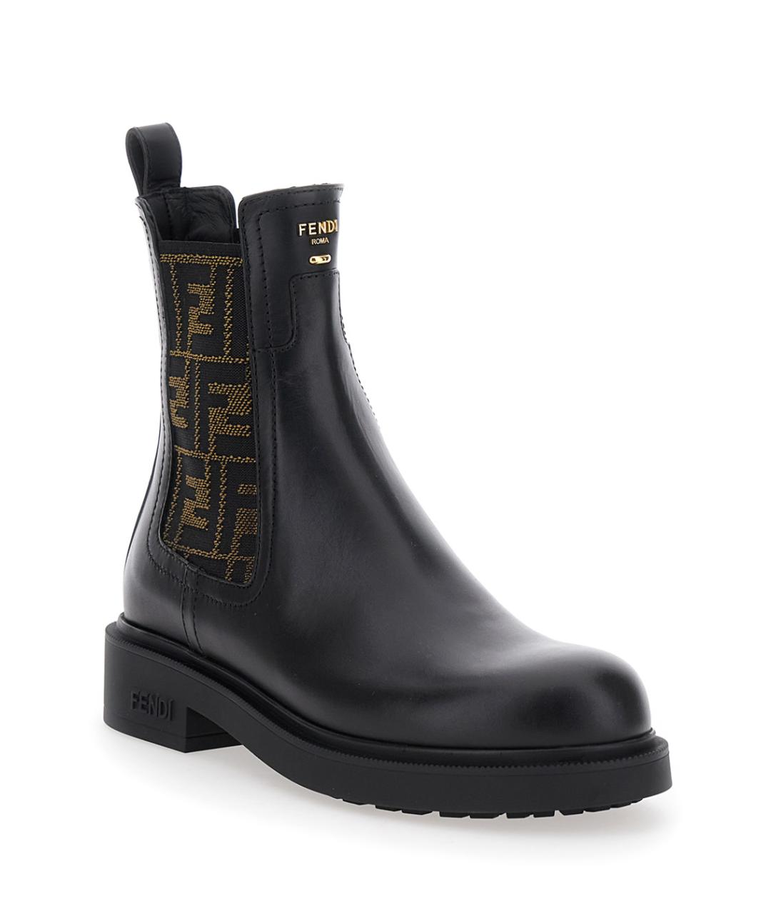 FENDI Черные кожаные ботинки, фото 2