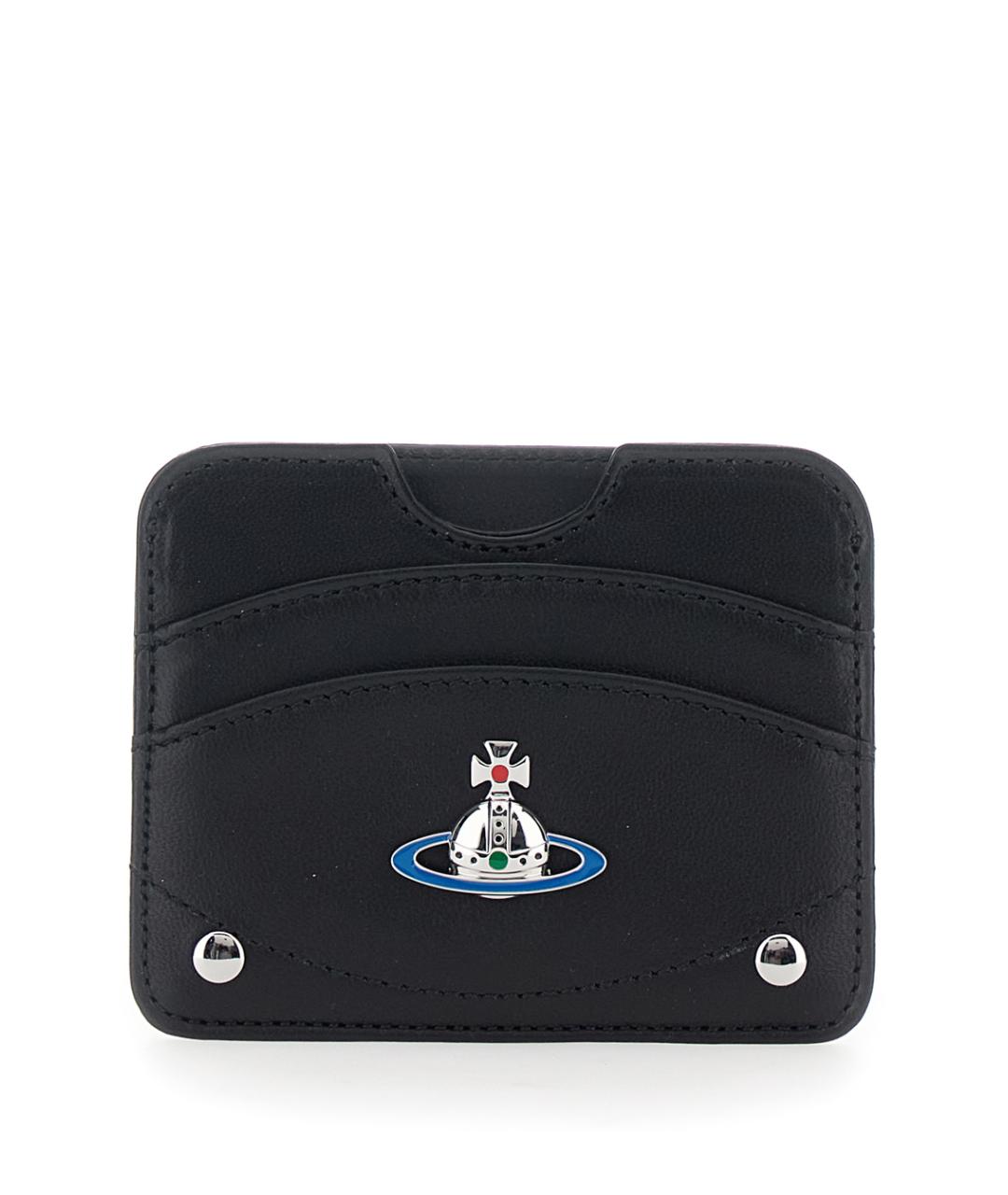 VIVIENNE WESTWOOD Черный кожаный кардхолдер, фото 1