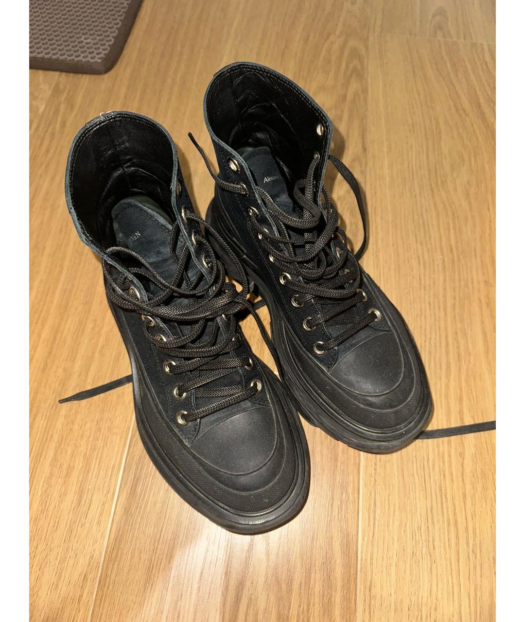 ALEXANDER MCQUEEN Черные текстильные ботинки, фото 3