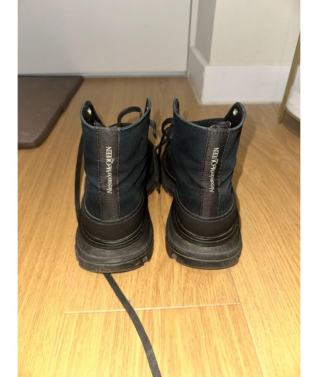 ALEXANDER MCQUEEN Черные текстильные ботинки, фото 4