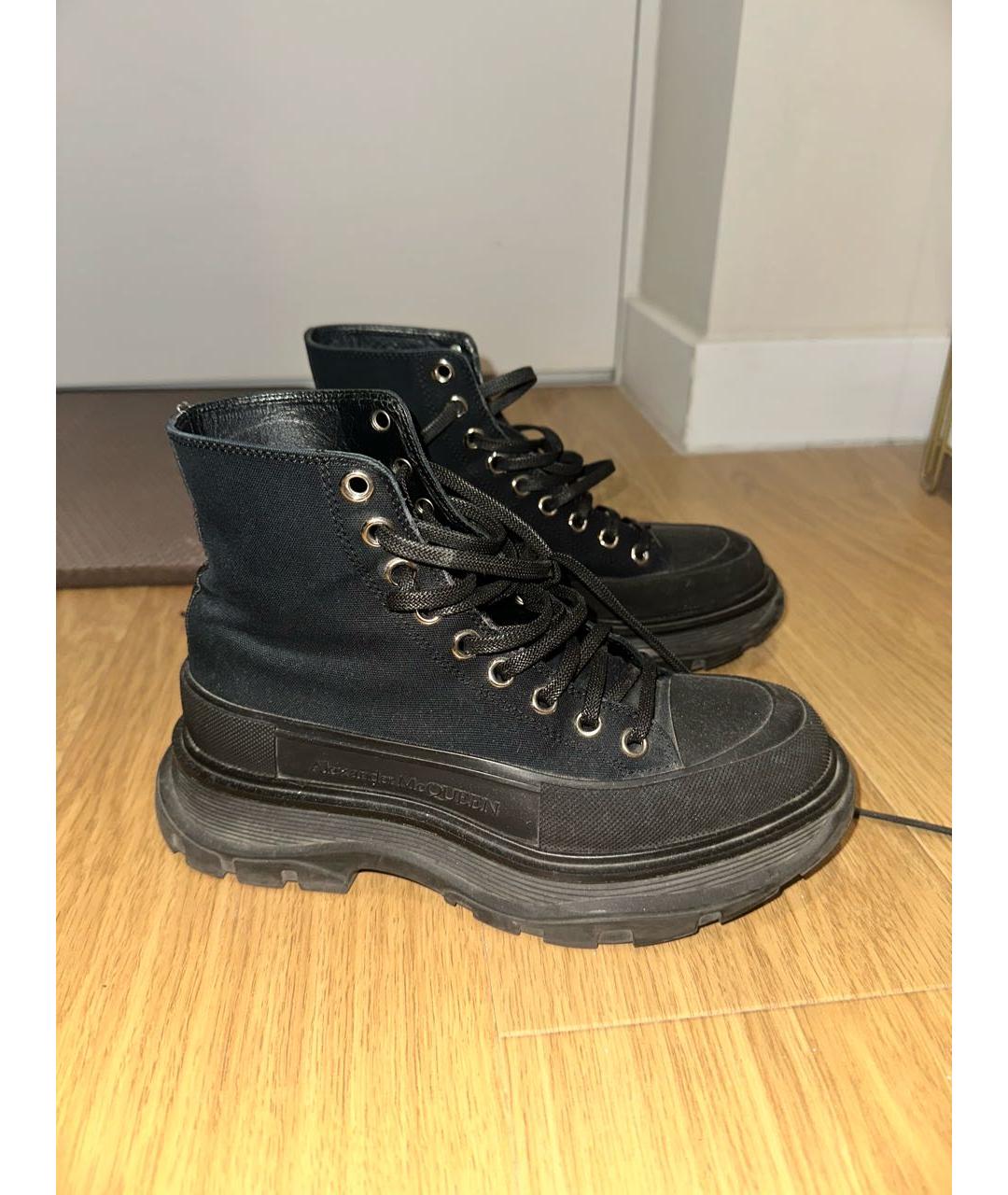 ALEXANDER MCQUEEN Черные текстильные ботинки, фото 5