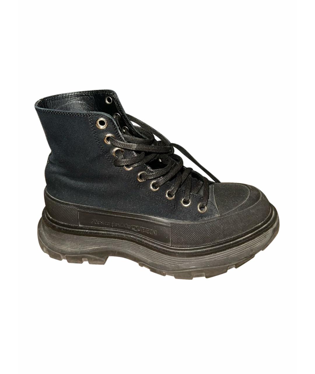 ALEXANDER MCQUEEN Черные текстильные ботинки, фото 1