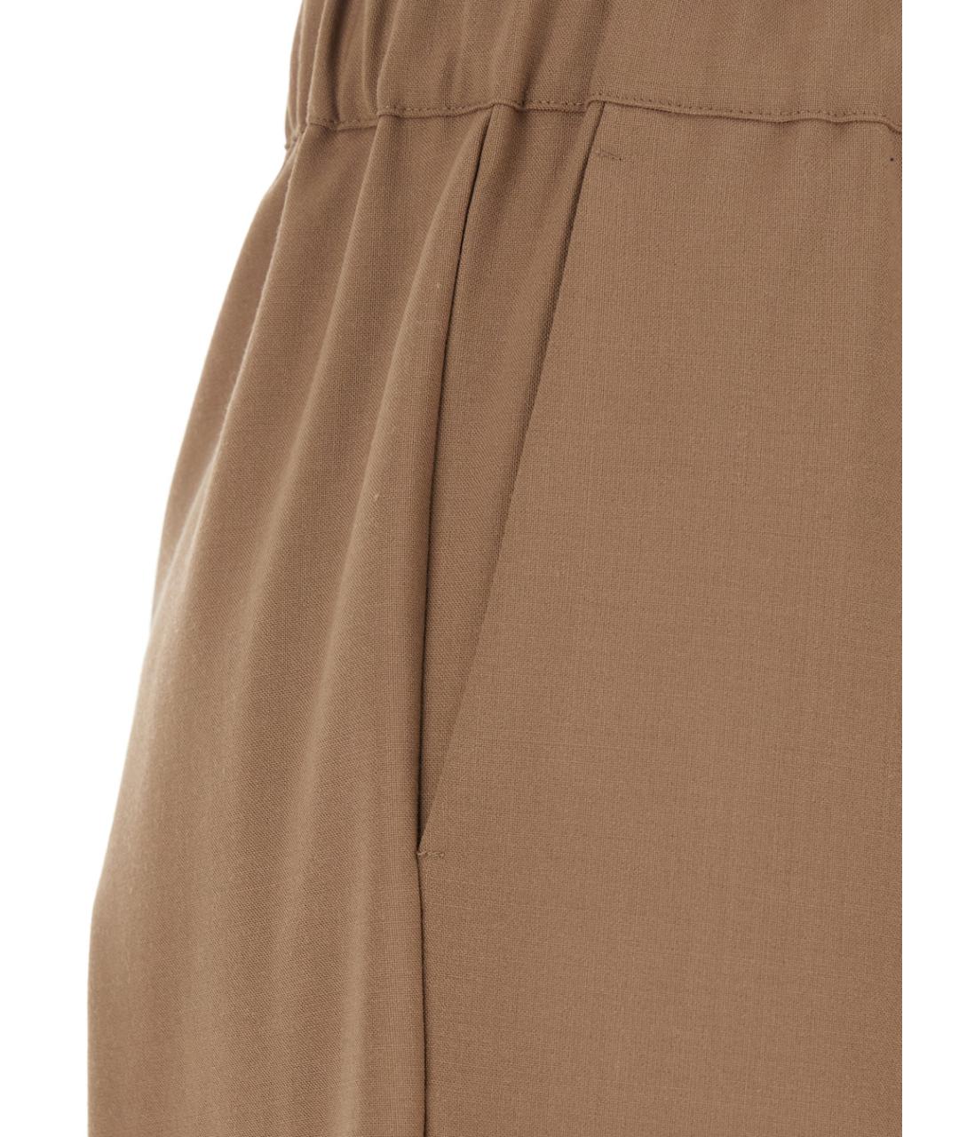 SEMICOUTURE Бежевые хлопковые прямые брюки, фото 3