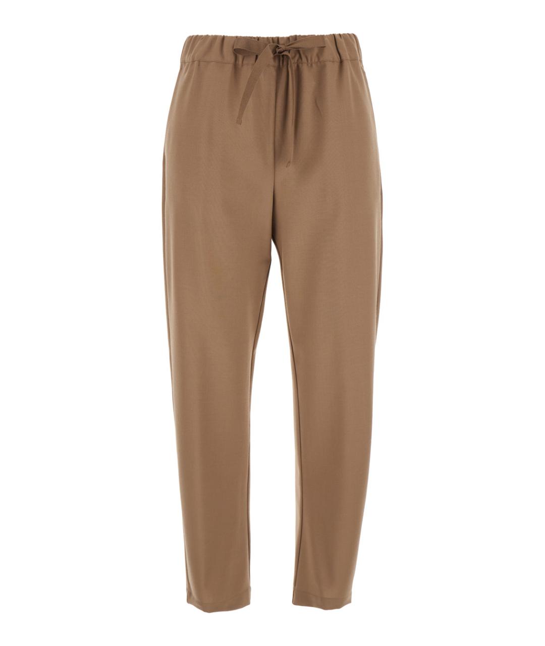 SEMICOUTURE Бежевые хлопковые прямые брюки, фото 1