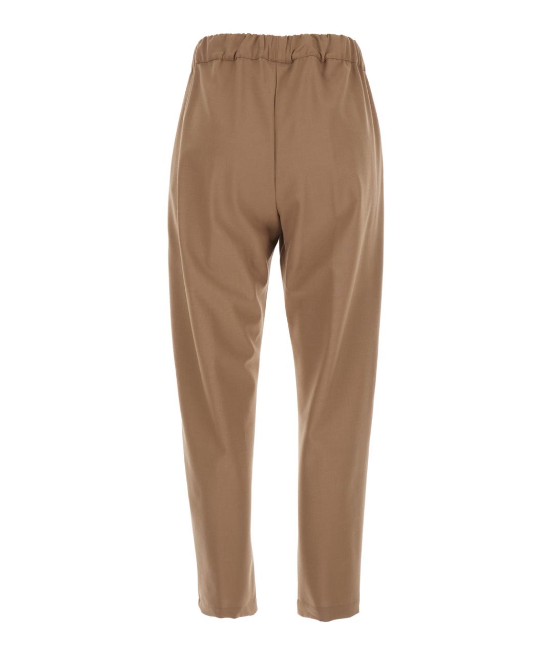SEMICOUTURE Бежевые хлопковые прямые брюки, фото 2