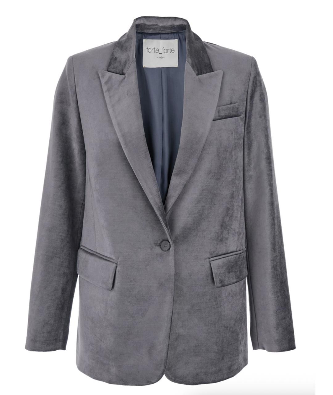 FORTE FORTE Серый хлопковый жакет/пиджак, фото 1