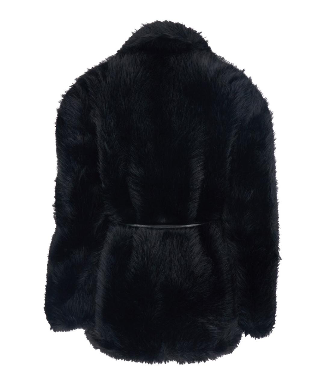 SPORTMAX Черная полиэстеровая шуба, фото 2