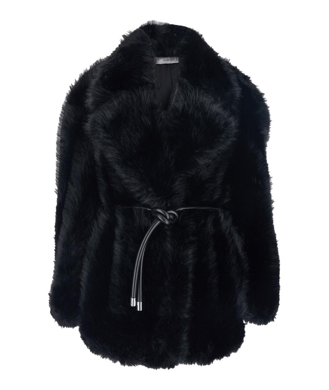 SPORTMAX Черная полиэстеровая шуба, фото 1