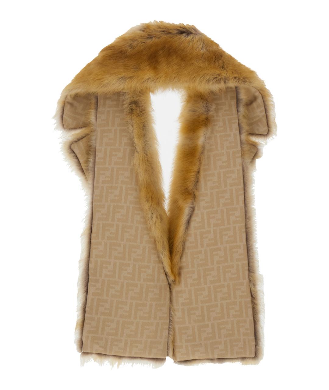 FENDI Бежевый шарф, фото 2