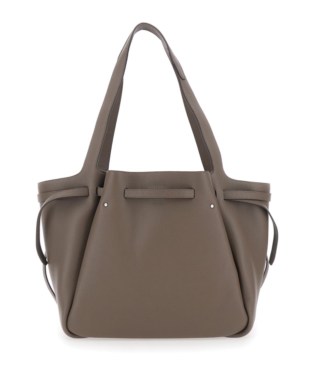 TORY BURCH Коричневая кожаная сумка тоут, фото 2