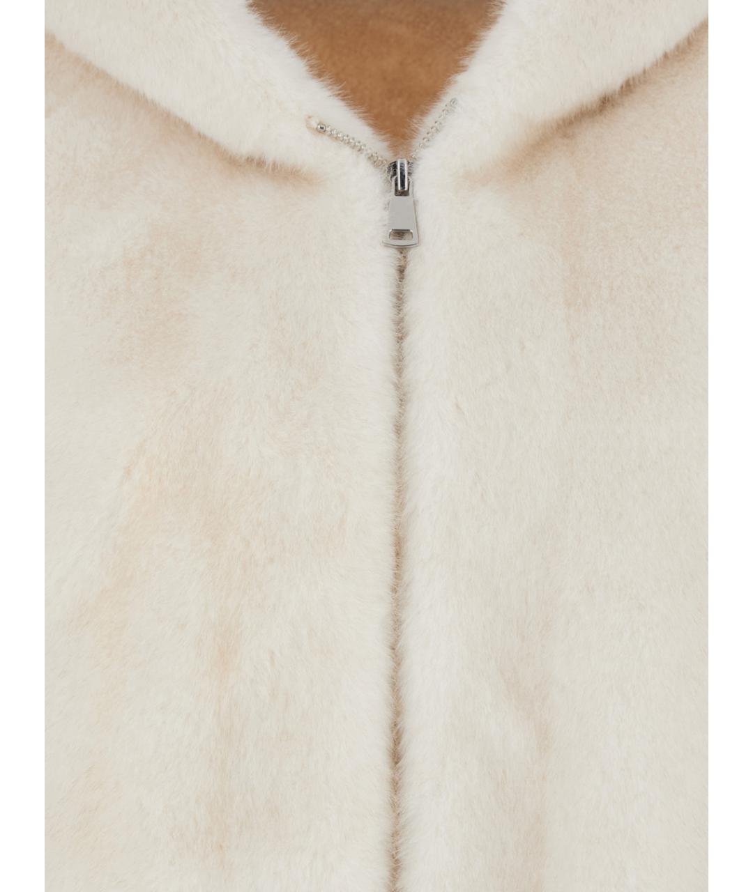 GIOVANNI PARIS Белая полиэстеровая шуба, фото 3