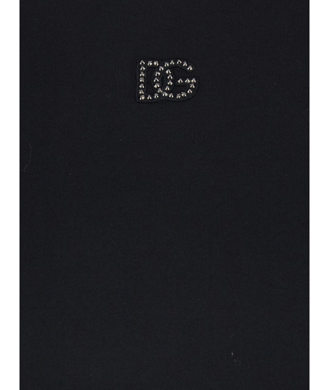 DOLCE&GABBANA Черная хлопковая футболка, фото 3